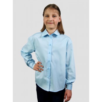 Рубашка классическая голубая для девочки